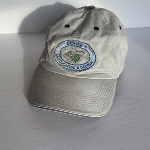 Fahrenheit Beige Cap featuring Linden Landscaping & Design logo